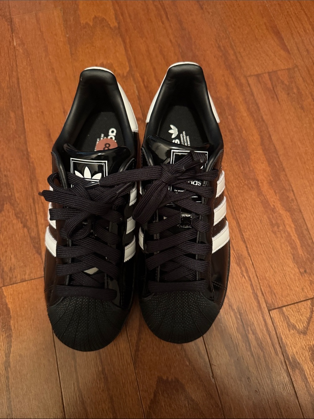 adidas Men’s Black & White Classic Shell-Toe Sneakers